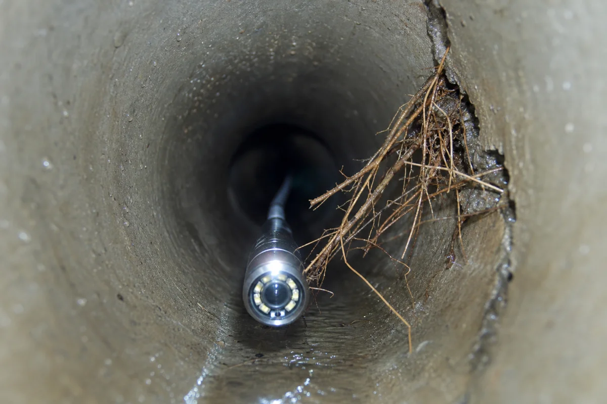 racine dans canalisation
