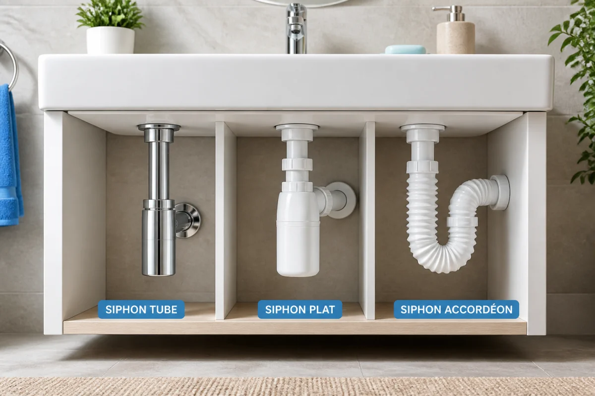 installer siphon lavabo