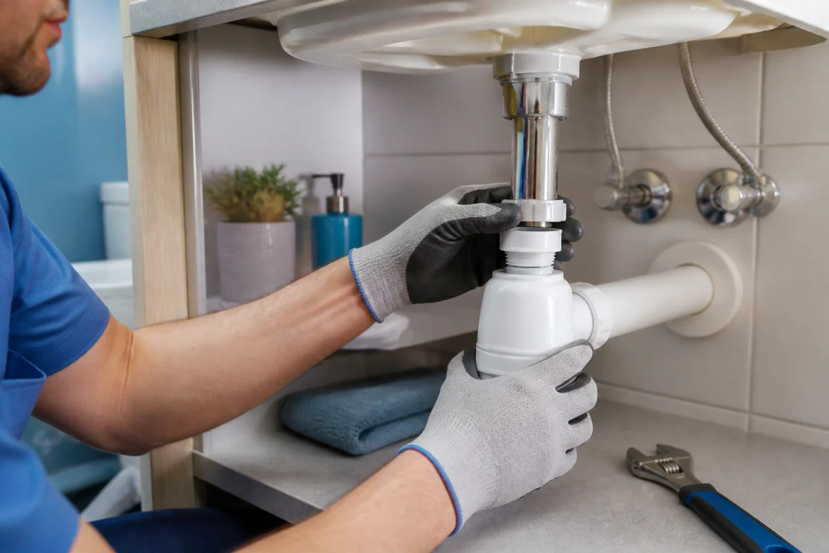 installer siphon lavabo
